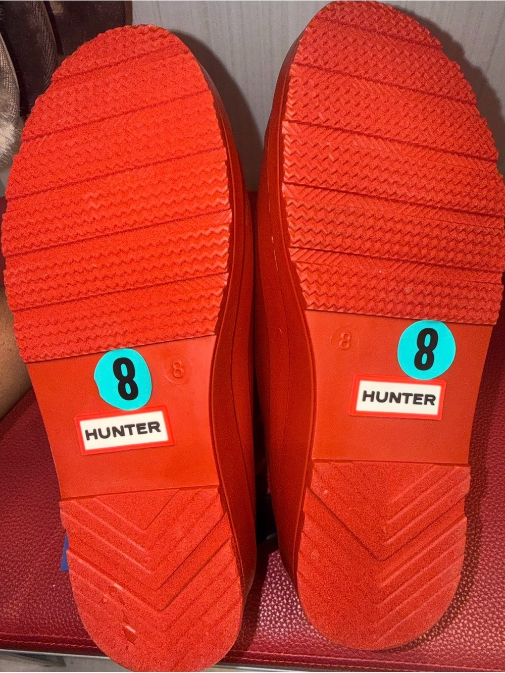 ❤️ Hunter Red Chelsea Boots – Women’s Pull-On Rubber Boots NWT - Picture 5 of 5